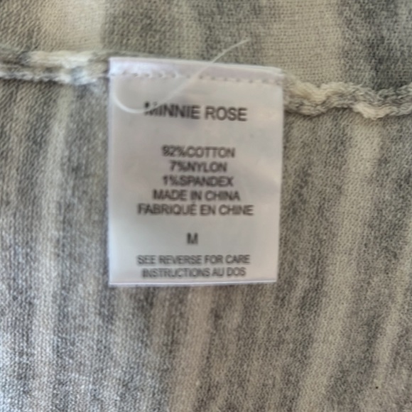 Minnie Rose open cardigan wrap white stripe, sz M - Picture 8 of 8